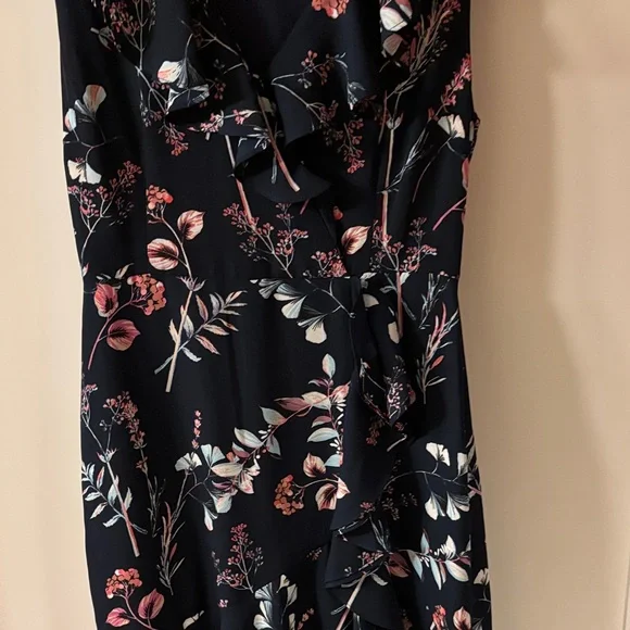 Banana Republic Navy Floral High- Low Dress Size 2P - Picture 5 of 8
